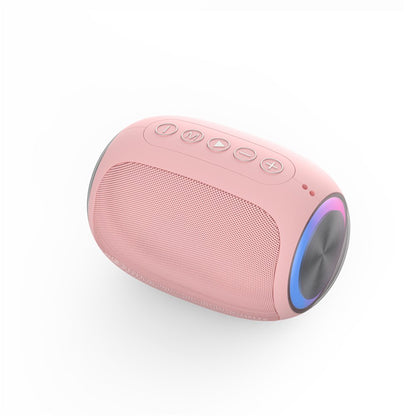 Doosl Bluetooth Speaker, Portable Mini Waterproof Wireless Speaker with Colorful LED Light Show, Pink