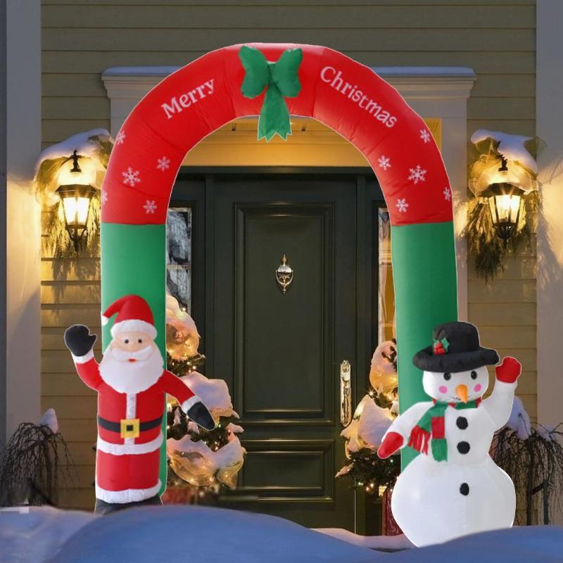 Cooseas 7.9 ft Christmas Inflatables Archway, Santa Claus Blow up Airblown Arch with LED Lights Built-in for Holiday/Party/Yard/Garden