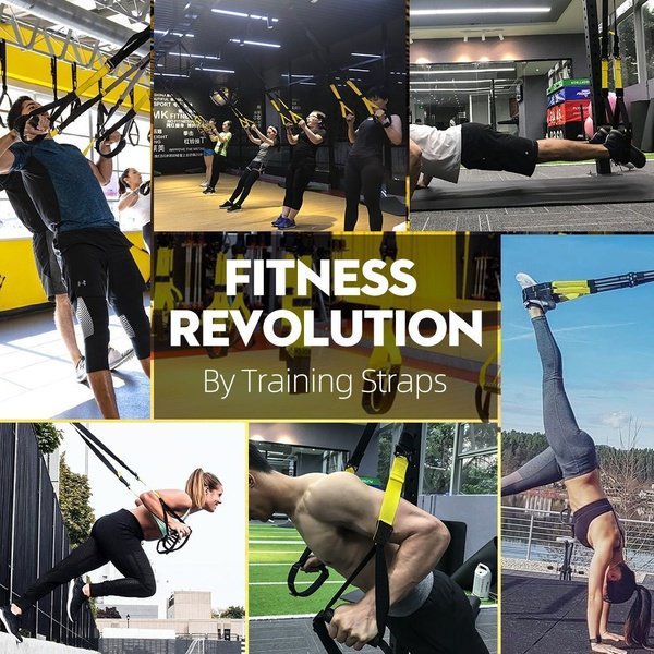 Bodyweight Resistance Straps Training Kit,Suspension Fitness Strap Trainer,Fitness Resistance Trainer,Resistance Band for Full Body Strength,ALL-IN-ONE Suspension Fitness Training Home Gym