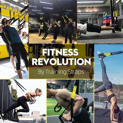 Bodyweight Resistance Straps Training Kit,Suspension Fitness Strap Trainer,Fitness Resistance Trainer,Resistance Band for Full Body Strength,ALL-IN-ONE Suspension Fitness Training Home Gym