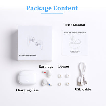 Bluetooth Personal Sound Amplifiers, No Howling Portable Rechargeable Digital Amplifiers with Chrarging Case