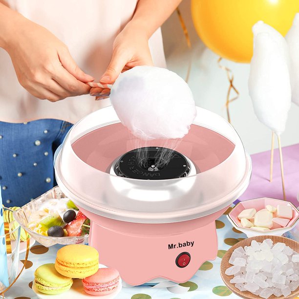 Cotton Candy Machine,Cotton Candy Sugar Floss Maker with Red Vintage Design,Homemade Candy Sweets for for Birthday Parties,Includes 10 Candy Cones & Scooper,Food Grade Material
