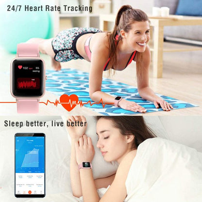 Emossie Smart Watch for Android Phones and iOS Phones, All-Day Activity Tracker with Heart Rate Sleep Monitor, Smartwatch for Men Women (Pink)