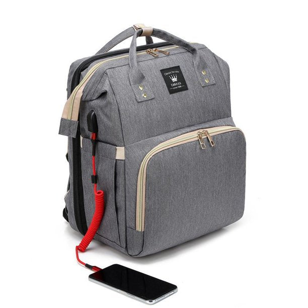 3 In 1 Diaper Bag Backpack, Portable Mummy Bag Include Insulated Pocket, Multi-Functional Baby Diaper Bag Backpack With Diapers Changing Station For Essential Items,J344