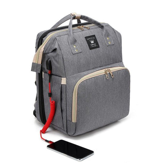 3 In 1 Diaper Bag Backpack, Portable Mummy Bag Include Insulated Pocket, Multi-Functional Baby Diaper Bag Backpack With Diapers Changing Station For Essential Items,J344