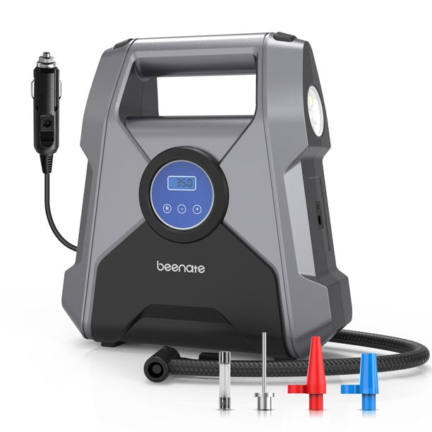 Portable Air Compressor for Car Emossie DC 12V Auto Air Pumps for Inflatables, Electric Digital Tire Pump with LED Light for Car, Bike, Motorbike, Basketball