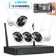 3MP Outdoor Security Cameras System Wireless Wifi with Night Vision 8CH Home Surveillance Camera, IP66 Waterproof