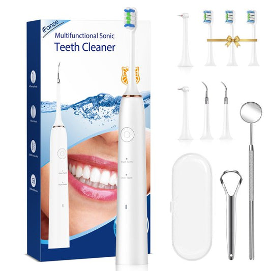 Sonic Plaque Remover for Teeth, Ifanze Electric Dental Calculus Remover Tool with 4 Toothbrush Heads, Tartar Cleaner Kit with 4 Cleaning Heads, Safe for Adult Kids
