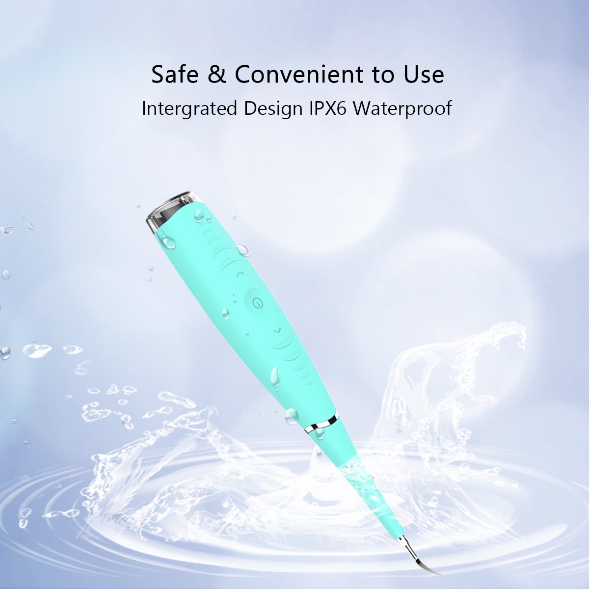 Portable Electric Ultrasonic Dental Calculus Remover Tool, High-Frequency Vibration Tooth Scraper Tartar Removal Cleaner,USB charging&5 Adjustable Speed Modes(Blue)