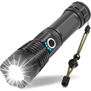 Rechargeable Tactical Flashlight,Ifanze Aluminum Telescopic Zoom LED Flash Light 15000 Lumens with 5 Modes