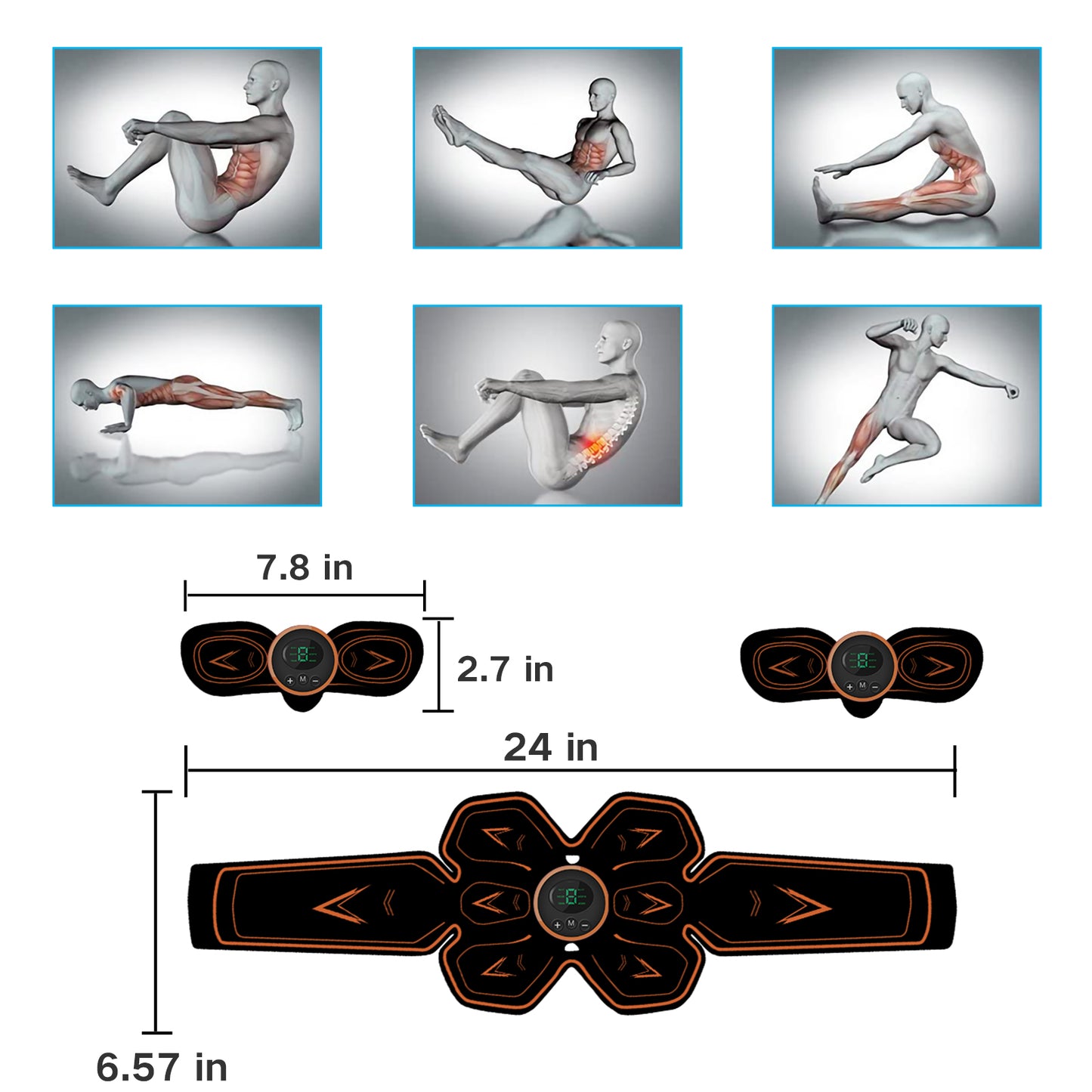 ABS Stimulator, JoRocks 6 Modes EMS Electrical Muscle Toner Portable Fitness Workout Equipment for Men Woman