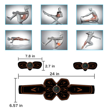 ABS Stimulator, JoRocks 6 Modes EMS Electrical Muscle Toner Portable Fitness Workout Equipment for Men Woman