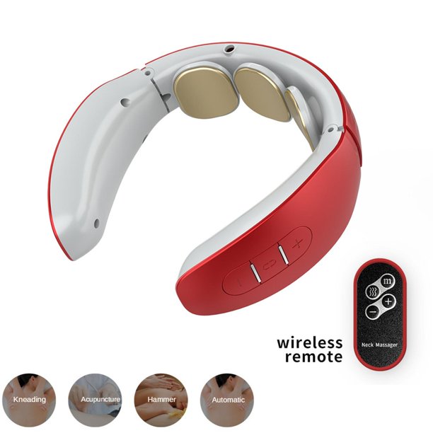 Neck Massager,Intelligent Portable Neck Massage with Heat Cordless,4 Modes 15 Levels Smart Deep Tissue Trigger Point Massage Use at Home,Outdoor,Office,Car