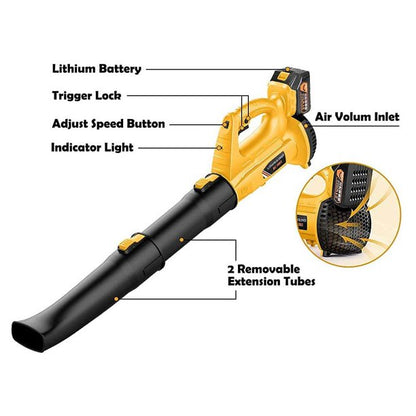 Electric Blower, Cordless Leaf Blower with Battery & Charger and 5-Speed Optional and Brushless Motor, Perfect For Lawn And Snow Cleaning