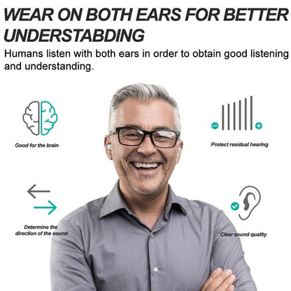 Doosl Hearing Amplifier Rechargeable for Seniors, Hearing Aids with Charging Box, Mini Sound Amplifier Noise Reduction (2 Units)