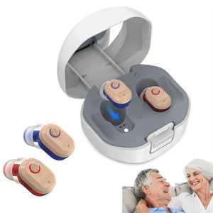 Hearing Aids with Portable Charging Case, Enhanced Hearing Amplifier for Both Ears, Noise Reduction, Rechargeable, in-Ear Hearing Devices for Seniors and Adults