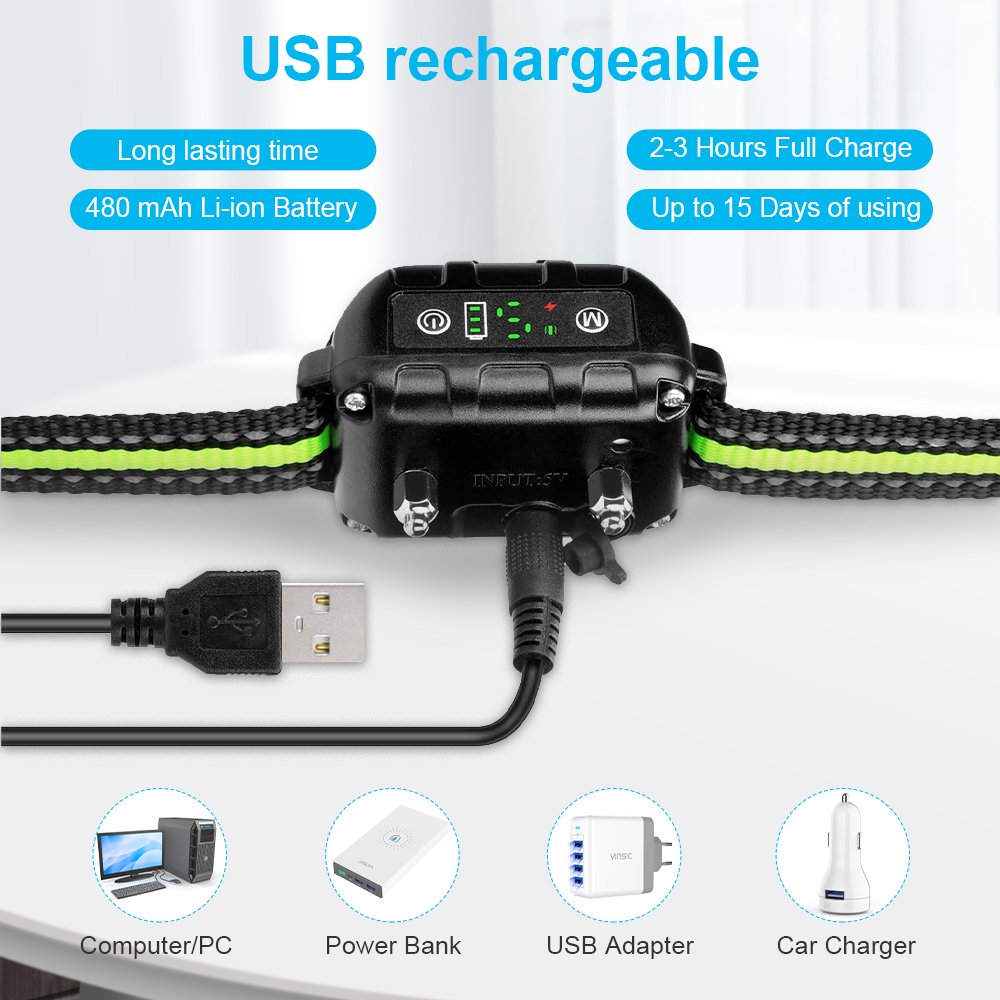 vinsic Anti Barking Device Rechargeable, Vinsic Automatic Bark Collar, Medium & Large Dogs