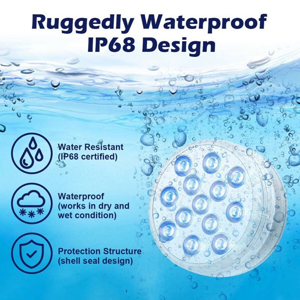 Melliful Submersible LED Lights with Remote RF,Full Waterproof Pool Lights for Inground Pool with Suction Cups,3.35” Color Changing Underwater Lights for Ponds Battery Operated (4 Packs)