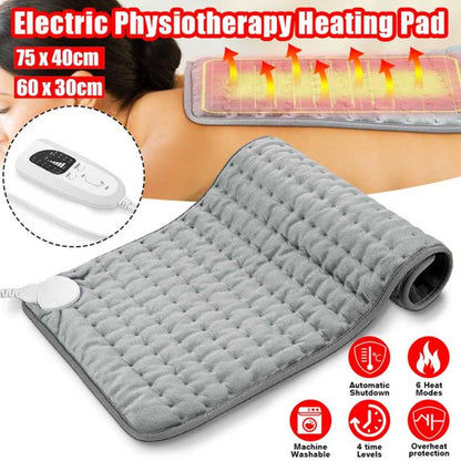 Heating Pad, Vinmall Electric Heating Pad For Back Pain, 6 Temperature Options, 4 Temperature Settings-Auto Shut Off, Moist Heating Pad For Pain And Cramps, 23.6 X 11.8(Silver Gray),J01