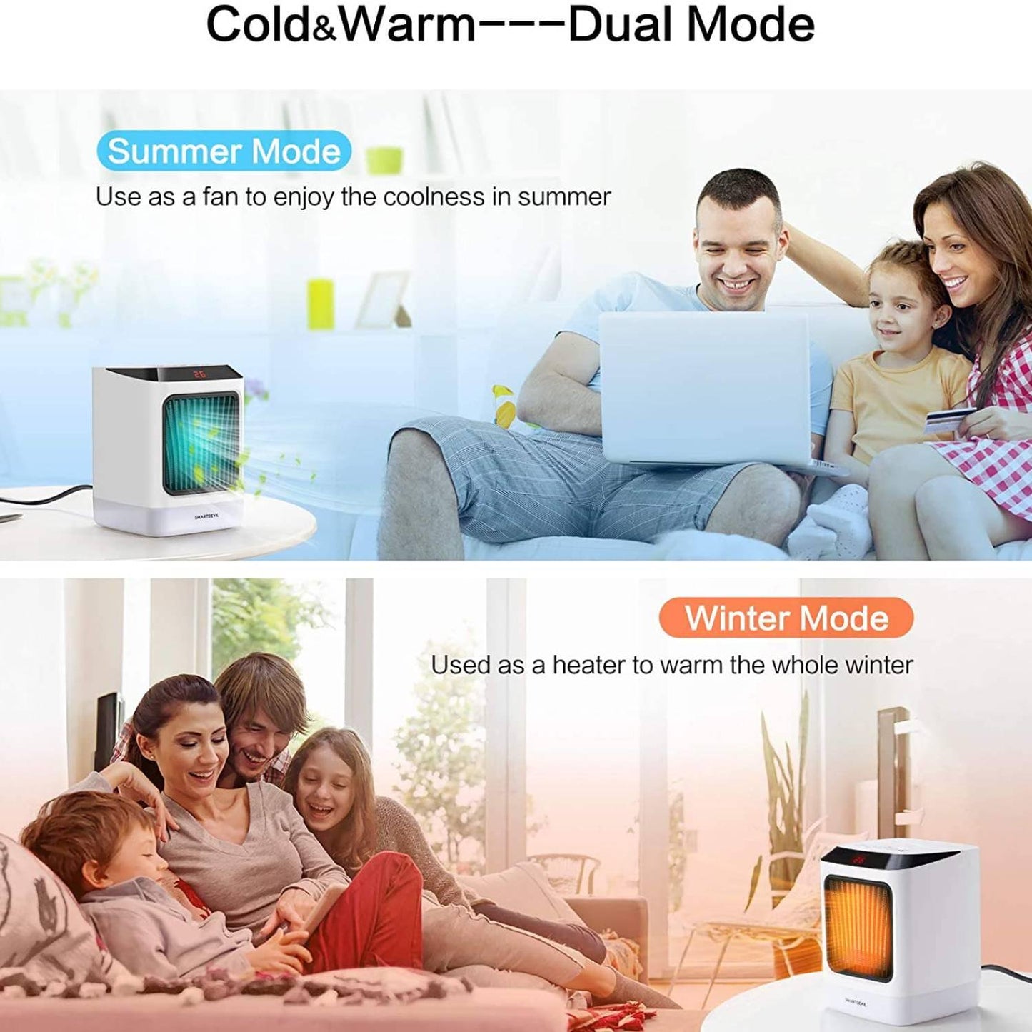 Space Heater Digital Electric Heater with Thermostat Small Portable Oscillating Ceramic Heater with Remote Control Temperature Timer Set Heater for Indoor Use Office Home Tip-Over ,1000W/800W