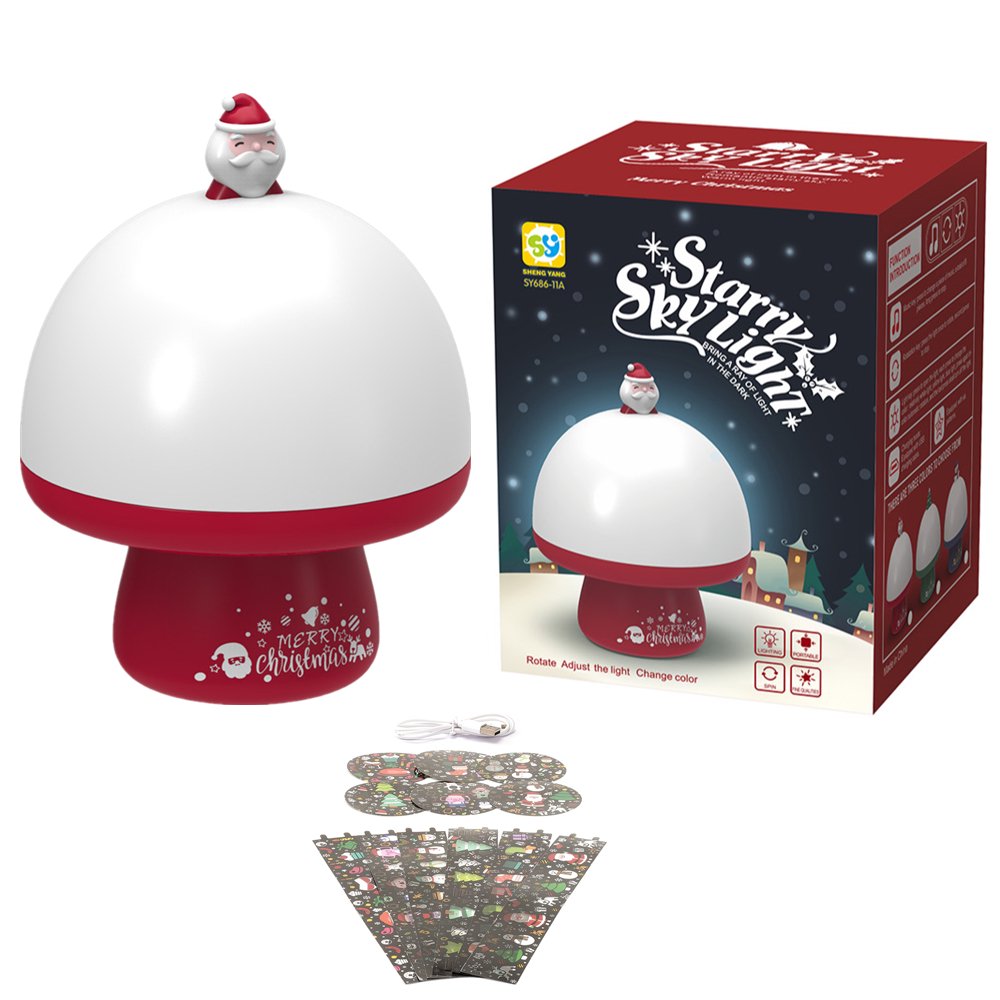 Christmas Night Light Projector for Kids Bedroom, 6 Themes Projection Show, USB Rechargeable