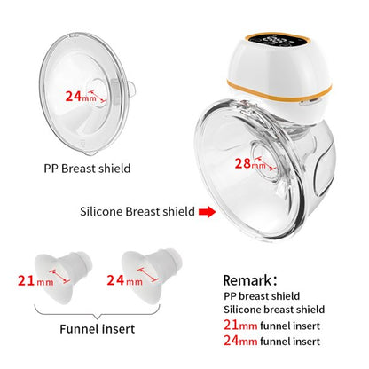 Hands-Free Breast Pump, Wearable Electric Breast Pumps Touch Pane, 3 Modes And 9 Levels Adjustment, LCD Display, Rechargeable Powered Wireless Portable Breast Pump With 21/24 /28 Mm Flange, 1pack, J5