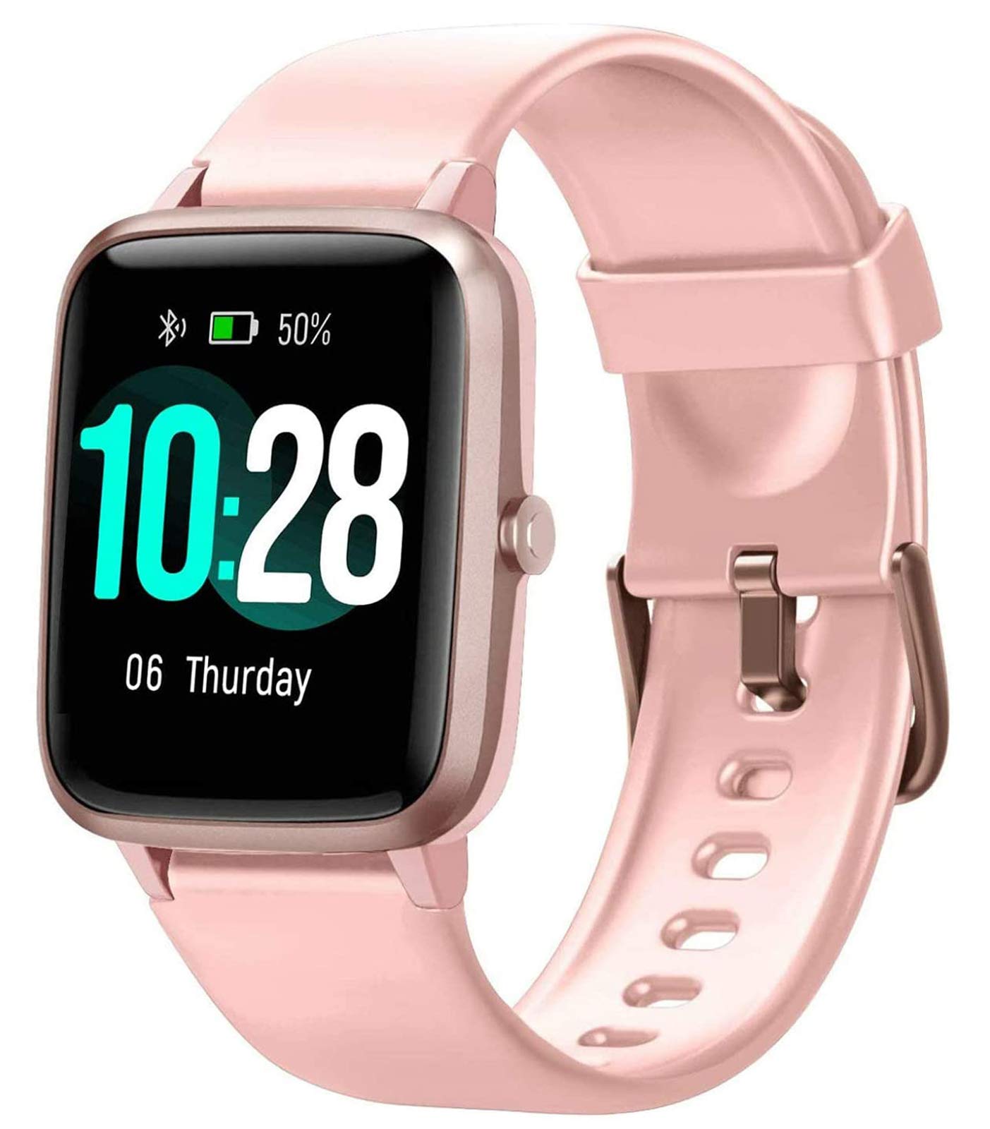 Emossie Smart Watch for Android Phones and iOS Phones, All-Day Activity Tracker with Heart Rate Sleep Monitor, Smartwatch for Men Women (Pink)