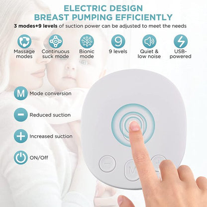 eTopeak Electric Breast Pump, Hands-Free Breastpump with LCD Display, Portable Breastfeeding Pump Battery Powered, 2 Modes & 9 Levels Rechargeable Milk Pump