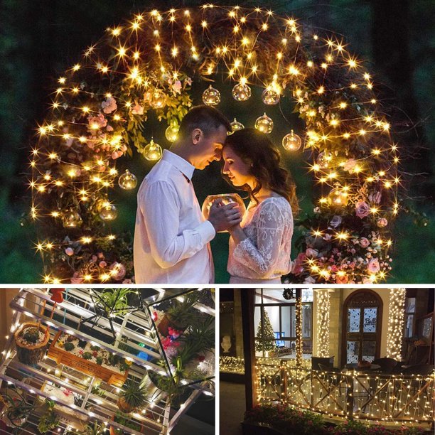Led String Light, Plug In Christmas Lights Decorative Landscape Lighting Waterproof for Indoor Outdoor Christmas Tree Wedding Party Bedroom