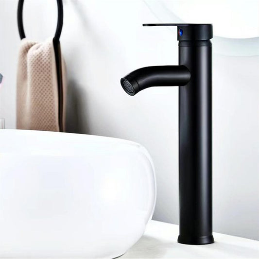 Beenate Bathroom Faucet, Black Cold & Hot Water Tap Bathroom Vessel Sink Basin Faucet Single Handle One Hole Deck Mount Faucet