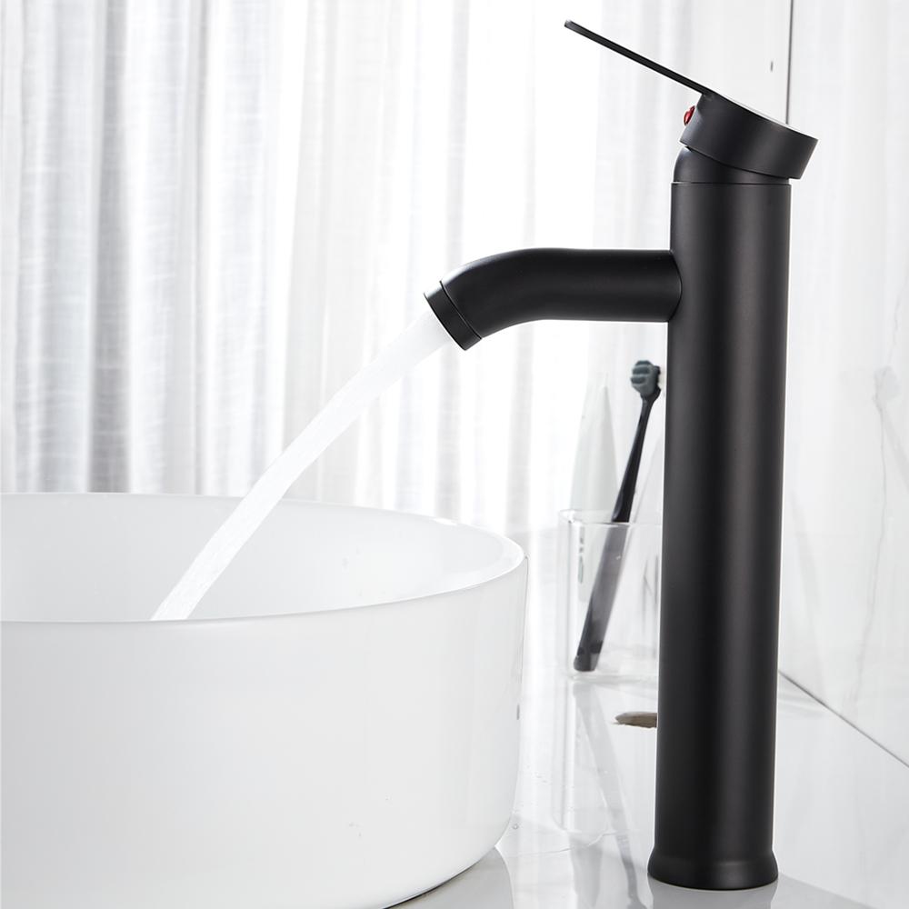 Bathroom Faucet, Kitchen Faucets,Black Bathroom Faucets Stainless Steel Material, One-Hand Basin Hot And Cold Water Faucet, Bathroom Sinks Faucets