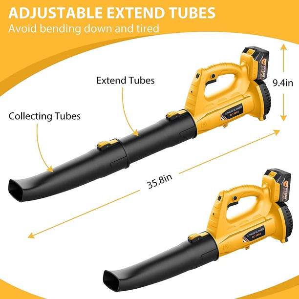 Electric Blower, Cordless Leaf Blower with Battery & Charger and 5-Speed Optional and Brushless Motor, Perfect For Lawn And Snow Cleaning
