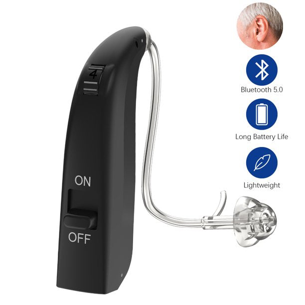 Doosl Hearing Aid, Bluetooth Rechargeable Hearing Amplifier with Noise Cancelling, Hearing Loss Digital Ear Hearing Assist Devices with Volume Control for Seniors, Adults