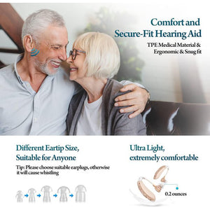 Hearing Aids for Ears, Vinmall Hearing Amplifier for Seniors Noise Cancelling Hearing Devices with Charging Box