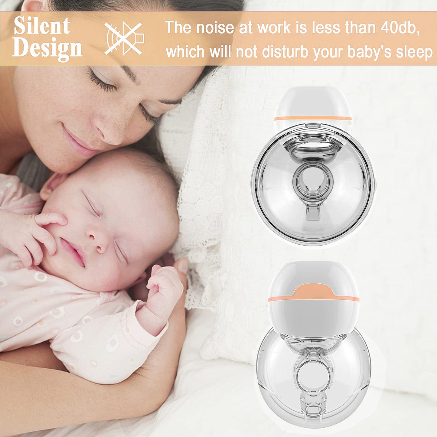 Electric Breast Pump Vinmall Wearable Breastfeeding Pump, 3 Modes & 9 Levels Strong Suction Power Quiet Milk Extractor (Single)