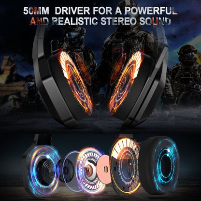 ONIKUMA K10 Gaming Headset,Stereo Bass Surround RGB Noise Cancelling Over Ear Headphones with Mic,for PS4 Xbox One PC Nintendo Switch Tablet Smartphone