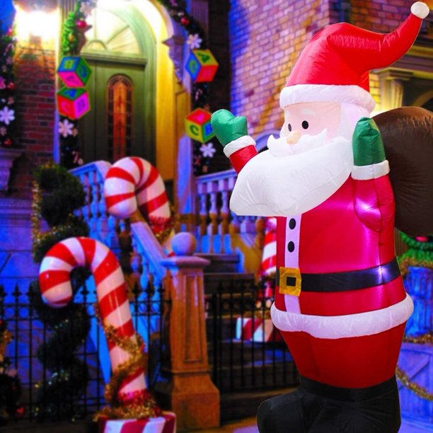 6 Feet Christmas Inflatables,Lighted Santa Claus Blow Up Indoor Outdoor Xmas Decor Lawn Yard Garden Decoration