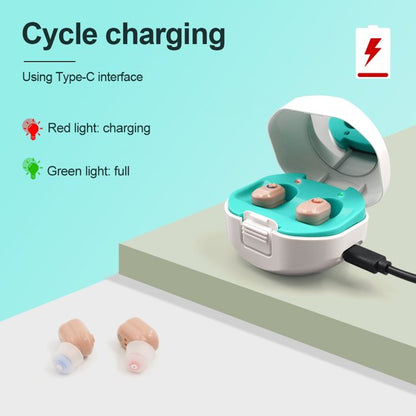 Hearing Amplifiers for Ear Rechargeable, Doosl Mini Invisible Personal Sound Amplifier with Noise Cancelling, Portable Charging Box, 1 Pair