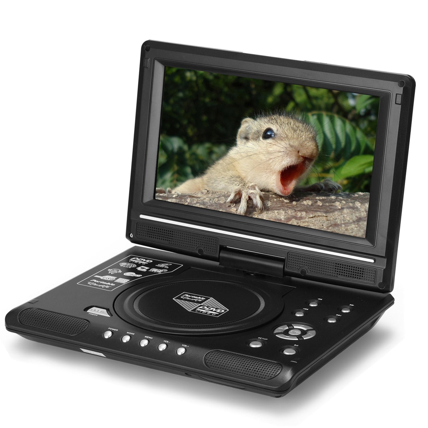 Portable DVD Player 8.5" HD Swivel Screen Rechargeable Battery DVD Player for Car