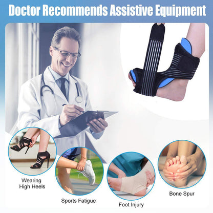 Vinmall Plantar Fasciitis Night Splint, Ankle Brace Foot Brace for Foot Drop, Achilles Tendonitis Recovery, Foot Support with Massage Ball and Bandage, Fits Right or Left Foot, Black
