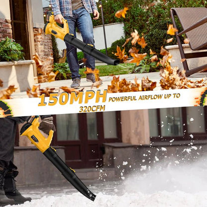 Melliful Leaf Blower Cordless,20V 180CFM 150MPH Electric Leaf Blower with 2.0Ah Battery & Charger for Lawn Care, Battery Powered Leaf Blower Cordless Lightweight for Snow Blowing