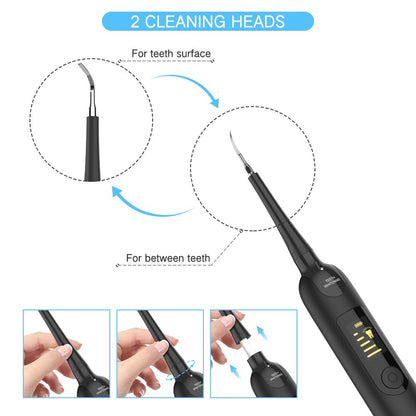 Electric Sonic Dental Calculus Plaque Remover Tools Kit, Tooth Scraper Tartar Removal Cleaner, Teeth Stain Eraser Polisher