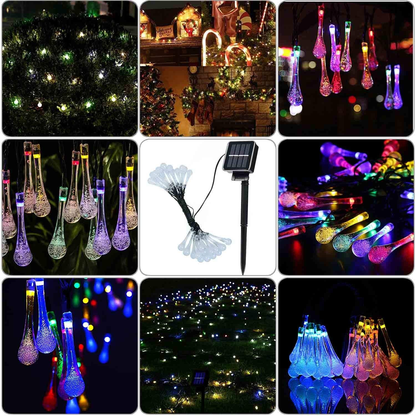 laighter Solar String Lights, 21.4ft 30 Advanced Waterproof Water Drop Mode LED Solar Fairy Lights for Patio, Lawn, Home, Garden, Wedding, Party Decorations