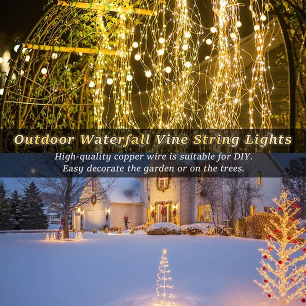 2m 400LED Fairy String Light, Waterproof Christmas Decorations Lights String for Yard, Festival, Party, Indoor, Outdoor Decor (Warm White)