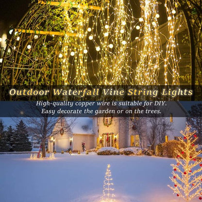 2m 400LED Fairy String Light, Waterproof Christmas Decorations Lights String for Yard, Festival, Party, Indoor, Outdoor Decor (Warm White)