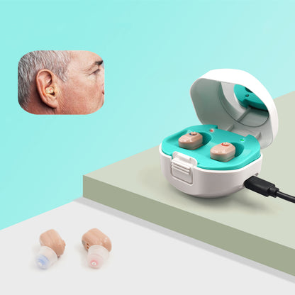 Doosl Hearing Aids for Senior with Noise Cancelling,Rechargeable Mini Hearing Amplifier,Portable Hearing Amplifier TV Earbuds With Portable Charging Box，Suitable for Adults, Elderly, Children