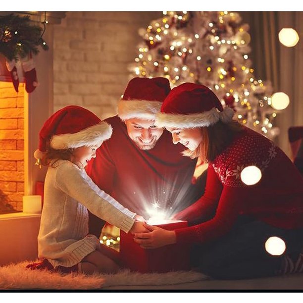 Christmas Santa Night Light Projector with Colorful Snowflake Lights Rotatable Music Projector Lamp for Xmas Holiday Party