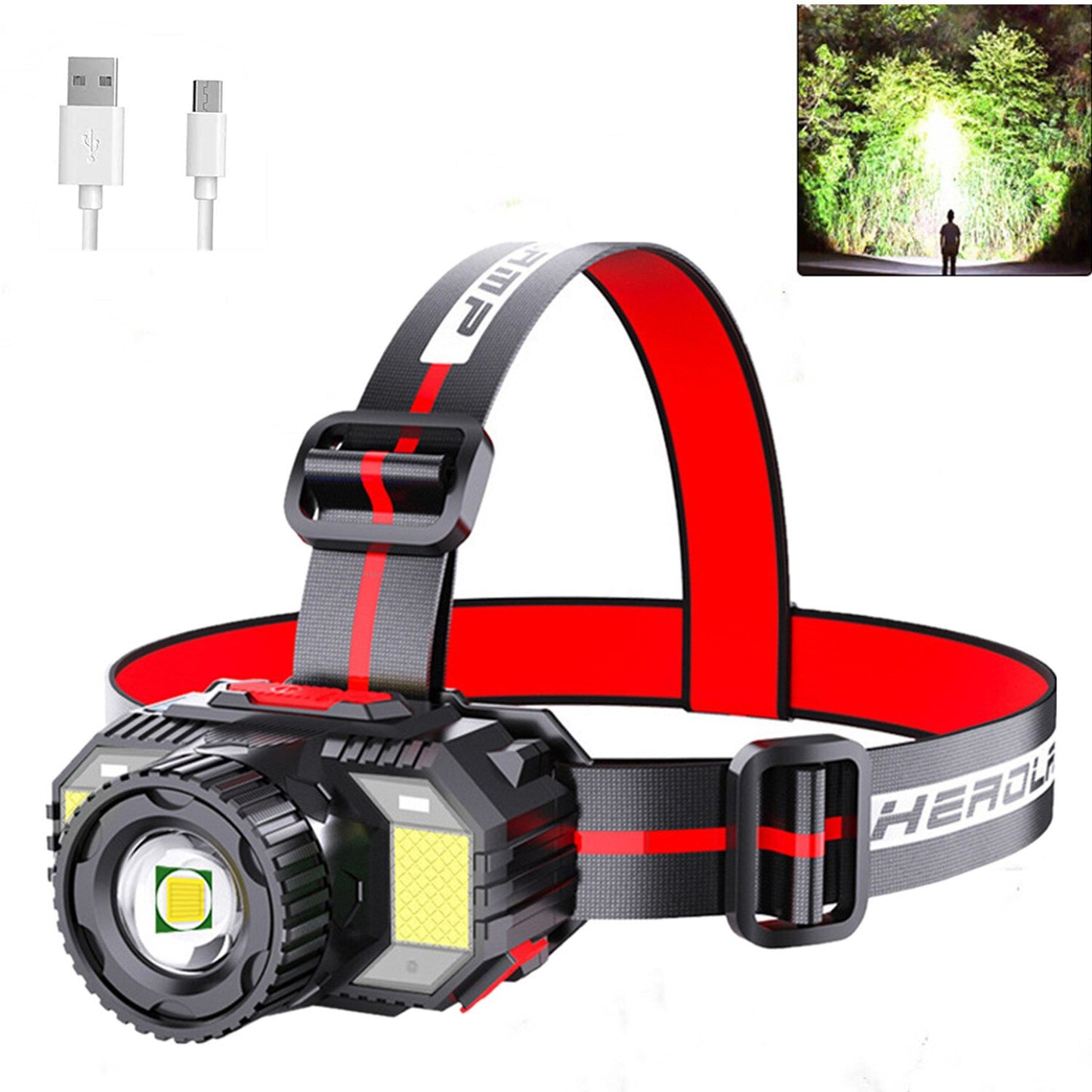 iFanze LED Headlamp Flashlight 1000 Lumen Super Bright Motion Sensor Head Lamp IPX4 Waterproof Rechargable Head Lights 4 Modes Headlight Forehead Light for Camping Running Hunting