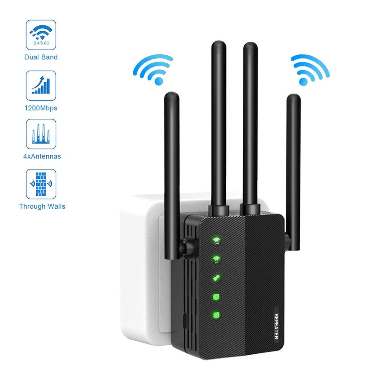 Netgear Wifi Extender, Emossie Dual Band AC1200 Wifi Extenders Signal Booster with Router Repeater or AP Mode