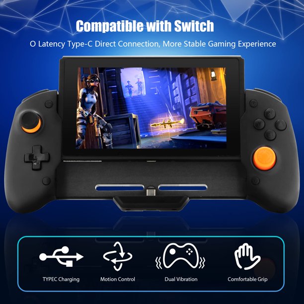 Wireless Controller for Nintendo Switch Handheld Mode, Ergonomic Grips and JoyPad Pro, Supports Motion Control and Dual Shock, Compatible with All Games of Switch